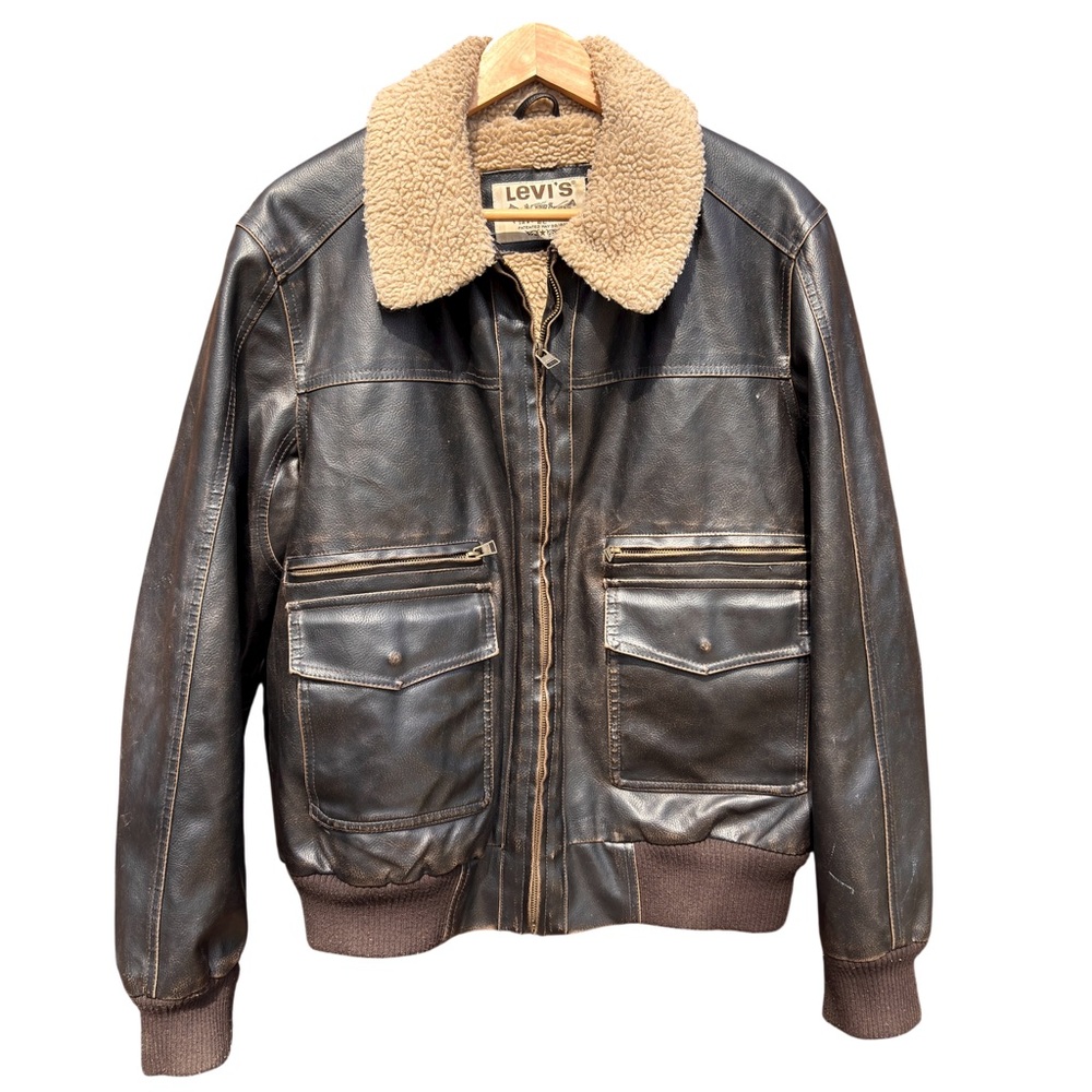 Vintage Levi’s Vegan Leather Aviator Bomber Jacket